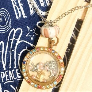 FREE AS A BIRD boutique charm chocolate circle locket pendant necklace +FREEBIES